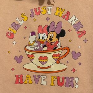 Pink Girls Just Want to Have Fun, Daisy & Minnie Hoodie, XL (unisex) oversize